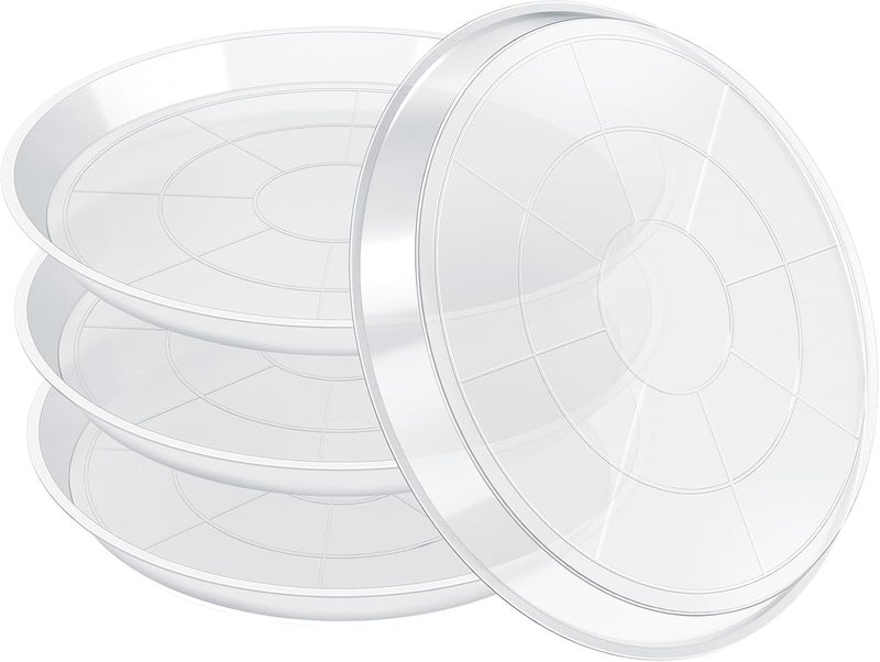FUIJOL 4 Pack Clear Plant Saucer 20 Inch, Durable Plant Drip Trays Saucers for Pots, No Holes Water Catcher Trays for Indoor Outdoor Planter, Sturdy Base Plate(20", Clear) - Image 1
